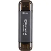 Transcend ESD310C, 128 GB, USB Type-A / USB Type-C, USB 3.2 Gen 2x2, 1050 MB/s, 10 Gbit/s, Schwarz