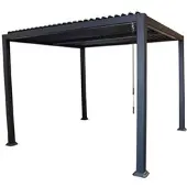 Degamo Lamellenpavillon Gartenpavillon BARACOA 300x300cm, Aluminium dunkelgrau