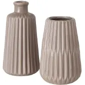 Boltze Vase Blumenvase Porzellan Esko braun H 18 cm 2er Set