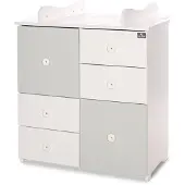 Lorelli Kommode Cupboard 83 x 71 x 96 cm, 4 Schubladen, 2 Türen mit Regalboden grün