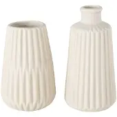 Boltze Vase Blumenvase Porzellan Esko beige H 17 cm 2er Set