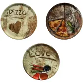 MamboCat 3er Set Pizzateller 31cm Flour 1x Olive + 1x Salami + 1x Lieblingspizza