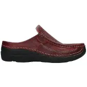 Wolky Clogs Roll Slide Printed Leather Red Damen-Schuhgröße 37