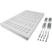 Digitus Fachboden mit variablen Befestigungsschienen zum Festeinbau in 483 mm (19")-Schränke, Regalboden, Grau, 1 Stück(e), 4,33 kg