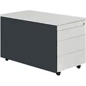 Mauser Schüberollcontainer, 529x800mm, Kunststoffpl., 3 Schübe, anthr./lichtgrau
