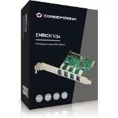 Conceptronic EMRICK U34, 4-Port-USB-3.0 PCI-Express-Karte, PCIe, USB 3.2 Gen 1 (3.1 Gen 1), Grün, PC, Passiv, China