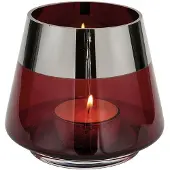 Fink Teelichthalter "Jona" in Rot - H. 13 cm - D. 15 cm | Gr.: onesize