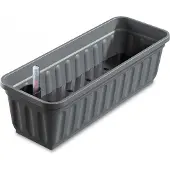 Alpfa Blumenkasten mit Wasserspeicher Balkonkasten mit Bewässerung anthrazit 60 cm