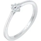 Elli DIAMONDS Ringe - Ring Verlobung Klassisch Diamant 0.06 ct. 925 Silb - Gr. 52 MM - in Silber - für Damen