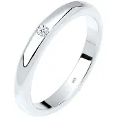 Elli DIAMONDS Ringe - Ring 925 Sterling Silber Diamant ct 0.03 Verlobung - Gr. 54 MM - in Weiß - für Damen