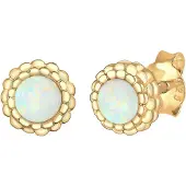 Elli Ohrringe Geo Kreis Vintage Opal Blüte 925 Sterling Silber Elli Gold