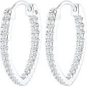 Elli Ohrringe Creole Oval Zirkonia Kristalle 925 Silber Elli Silber