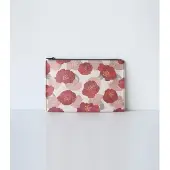 Bookchair Hanji-Papiertasche Federmäppchen Kosmetiktasche - Rot/Kamelie - aus traditionellem Hanji-Papier