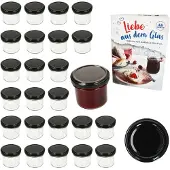 MamboCat 25er Set Sturzglas 125ml Einmachglas TO66 Schwarz Deckel DiamantZucker-Rezept