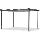 Leco Aluminium Pergola mit Faltdach lichtgrau 4 x 3 m