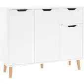 vidaXL Sideboard Hochglanz-Weiß 90x30x72 cm Holzwerkstoff