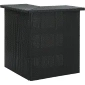 vidaXL Eck-Bartisch Schwarz 100x50x105 cm Poly Rattan
