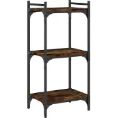 vidaXL Bücherregal 3 Böden Räuchereiche 40x30x86 cm