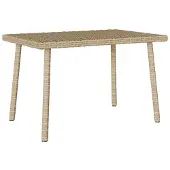 vidaXL Garten-Couchtisch Rechteckig Beige 80x40x37 cm Poly Rattan