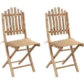 vidaXL Klappbare Gartenstühle 2 Stk. mit Kissen Bambus