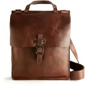Harold's Leder Businesstasche Umhängetasche Aberdeen Messengerbag Upend Brown dunkelbraun