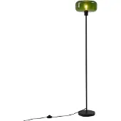 QAZQA Retro Stehleuchte Schwarz mit Grünglas - Bizle