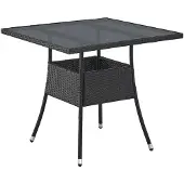 Juskys Polyrattan Gartentisch Yoro eckig - wetterfest 80x80 cm Outdoor Tisch - Schwarz