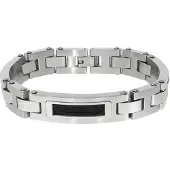 Zeeme Armband Edelstahl poliert matt zweifarbig Stahlseil Edelstahl 22cm Glänzend ZEEme Schwarz