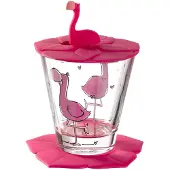 Leonardo Kinderbecher "Kinderbecherset Bambini 215 ml", pink (flamingo), 3 tlg., Glas, Trinkgefäße, Kinderbecher