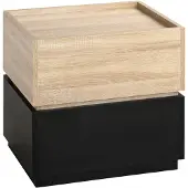 HOMCOM Nachttisch mit stapelbarem Design HOMCOM Schwarz, natur
