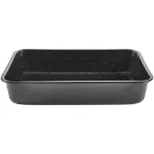 Homeware Robuster Metall Bräter in Schwarz für gleichmäßige und effiziente Wärmeverteilung