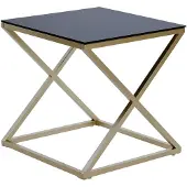 Jahnke Beistell-/Nachttisch XTRA By Side Schwarzglas/Goldfarben