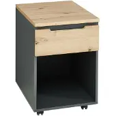 Innostyle Rollcontainer , braun, B:45cm H:66cm T:55cm, ABS-Kunststoff, Dekorfolie, Hartfaserplatte, Holzwerkstoff, Kunststoff, MDF, Rollwagen, Rollcontainer