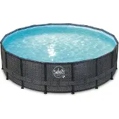 Swing pools Elite-pool Mit Rattanrahmen Schwarz 488 x 122 cm Schwarz 488 x 122 cm