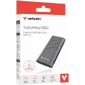 Verbatim TurboMetal SSD USB4 1TB, 1 TB, USB Typ-C, USB4 Gen 2x2, 3700 MB/s, 40 Gbit/s, Silber
