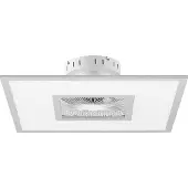 LINDBY LED-Deckenventilator Romea, eckig, DC, leise, 60 cm Romea , dimmbar, alu / grau / zink, für Wohn- / Esszimmer, Kunststoff, Modern