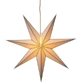 Star Trading Großer Papierstern ,Nicolas', 7-zackig, Netzbetrieb, E14 Fassung, naturweiß, Ø 80