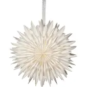Star Trading Großer weißer Papierstern ,Winter', 3-lagig, dekorative Falz, Ø 60cm