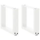 vidaXL Couchtischbeine U-Form 2 Stk. Weiß 30x(30-31) cm Stahl