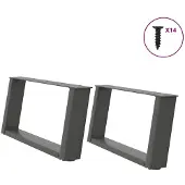 vidaXL Couchtischbeine U-Form 2 Stk. Anthrazit 60x(30-31) cm Stahl