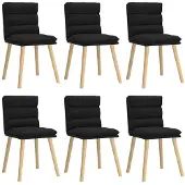 vidaXL Esszimmerstühle 6 Stk. Schwarz Stoff