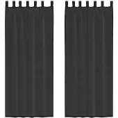 vidaXL Voile Vorhänge mit Lasche 2 Stk. Schwarz
