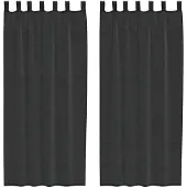 vidaXL Voile Vorhänge mit Lasche 2 Stk. Schwarz