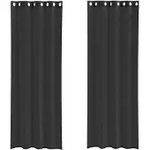 vidaXL Voile Vorhänge mit Ösen 2 Stk. Schwarz 140x260 cm