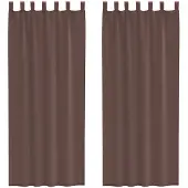 vidaXL Voile Vorhänge mit Lasche 2 Stk. Braun