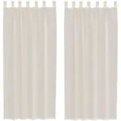 vidaXL Voile Vorhänge mit Lasche 2 Stk. Creme