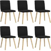vidaXL Esszimmerstühle 6 Stk. Schwarz Stoff