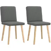 vidaXL Esszimmerstühle 2 Stk. Dunkelgrau Stoff
