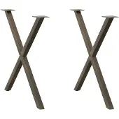 vidaXL Esstischbeine X-Form 2 Stk. Naturstahl 80x(72-73) cm Stahl