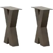vidaXL Couchtischbeine X-Form 2 Stk. Naturstahl 38x(42-43) cm Stahl
